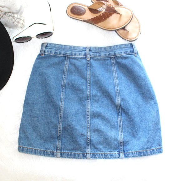 Forever 21 Denim Button Front Mini Skirt - Picture 2 of 8